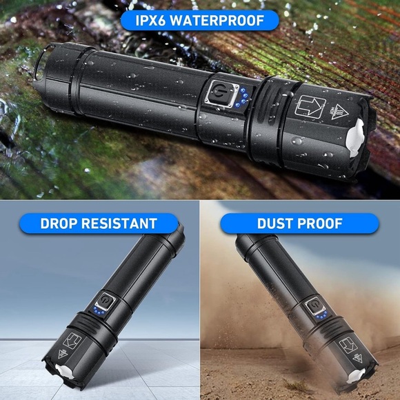 Two Led Flashlights High Lumens Rechargeable, 900,000 Lumens Waterproof … - Picture 2 of 3